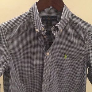 Boys size 10/12 Ralph Lauren Gingham Blue shirt